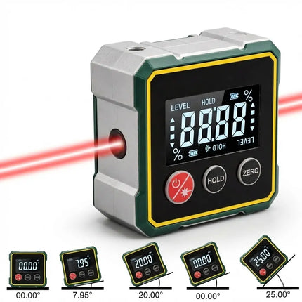 Laser Level with Digital Angle Display, Magnetic Dual Line Laser for TV Mounting, Picture Hanging and Shelves
