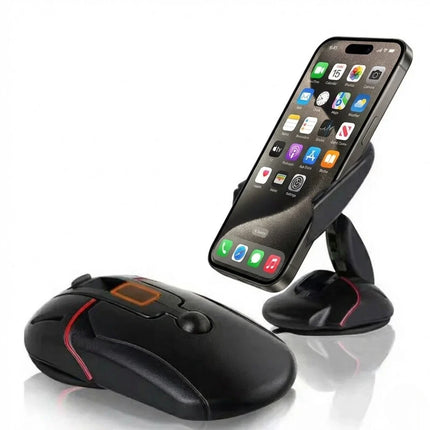 360 Rotating Car Phone Holder with Suction Base, One Click Foldable Dash Mount for All Mobile Phones