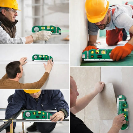 3 in 1 Laser Level Tool with Tape Measure and Spirit Level, Distance and Angle Measuring Device for DIY Home Projects