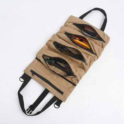 Roll-Up Tool Organizer Bag with Multiple Pockets | Durable Storage Solution for Easy Access and Transport