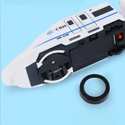 Bullet Train Toy for Kids, Automatic Turning with Front Universal Wheel, Connectable Carriages, No Track Floor Play