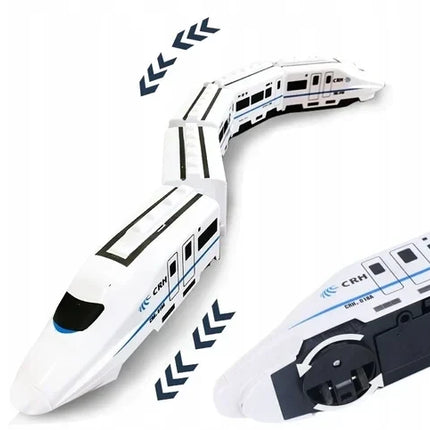 Bullet Train Toy for Kids, Automatic Turning with Front Universal Wheel, Connectable Carriages, No Track Floor Play