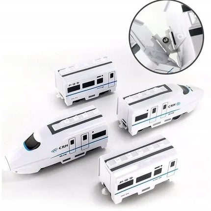 Bullet Train Toy for Kids, Automatic Turning with Front Universal Wheel, Connectable Carriages, No Track Floor Play