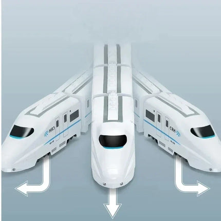 Bullet Train Toy for Kids, Automatic Turning with Front Universal Wheel, Connectable Carriages, No Track Floor Play