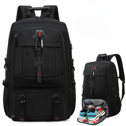 Travel Backpack with Shoe Compartment and USB Charging Port, Laptop Storage Bag for Gym, Commuting and Weekend Trips