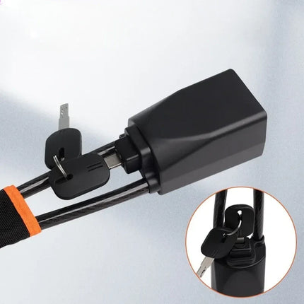Anti-Theft Steering Wheel Cable Lock for Cars, Visible Steel Security Deterrent with Keys, in Red, Black, Yellow or Blue