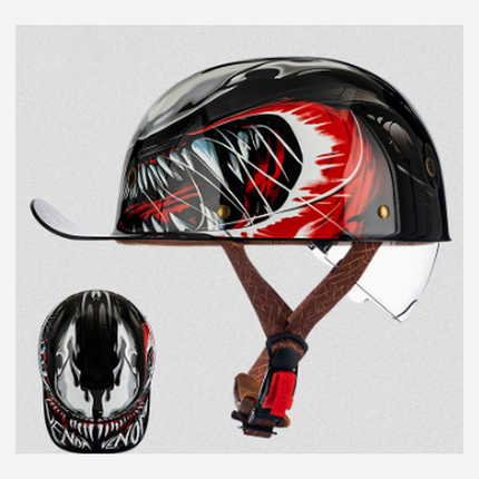 Baseball Cap Motorcycle Helmet, Half Helmet with Quick Release Strap – image 20