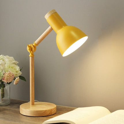 Scandinavian Wooden LED Desk Lamp with Adjustable Light Angle | Warm Illumination for Cozy Workspaces