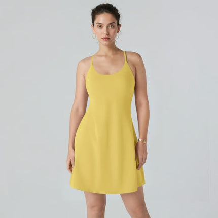 Womens Athletic Dress with Built In Shorts and Pockets, Workout Dresses – image 8