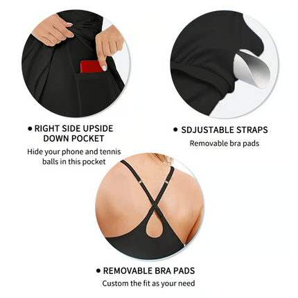 Womens Athletic Dress with Built In Shorts and Pockets, Womens Activewear Dress – image 28