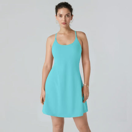 Womens Athletic Dress with Built In Shorts and Pockets, Workout Dresses – image 14