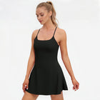 Womens Athletic Dress with Built In Shorts and Pockets, Workout Dresses