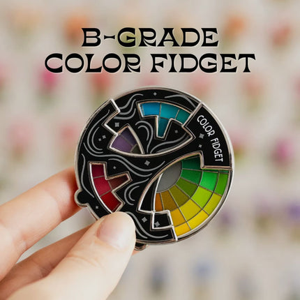 Enamel Lapel Pin, Spinning Color Wheel Enamel Pin and Fidget Toy