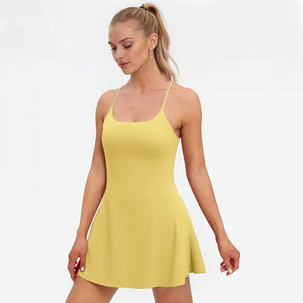 Womens Athletic Dress with Built In Shorts and Pockets, Fitness Dress – image 9