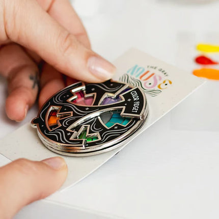 Enamel Lapel Pin, Spinning Color Wheel Enamel Pin and Fidget Toy – image 6