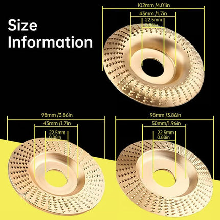 Wood Grinding Disc Set for Angle Grinder, Wood Carving Tools 3 Piece – image 6