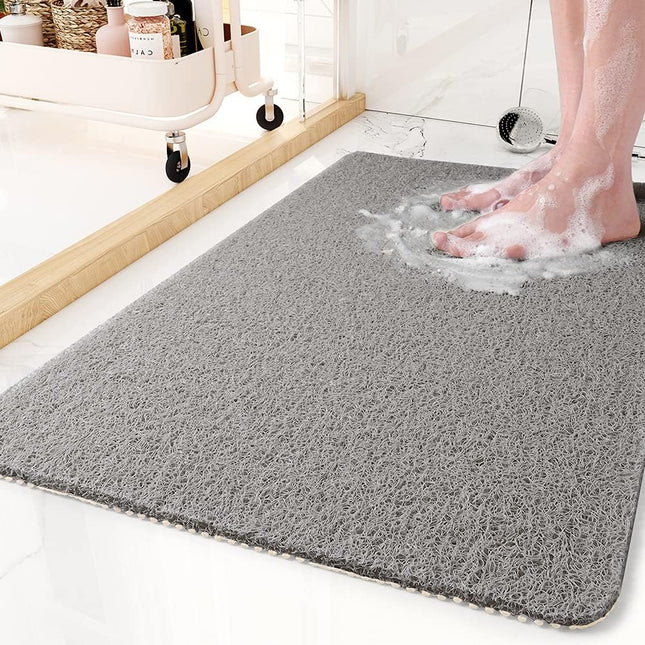 Non Slip Bath Mats for Bathroom, Quick Drying Shower Mat with Drainage, Washable Bathtub Mat, Cut to Fit Bathroom Rug
