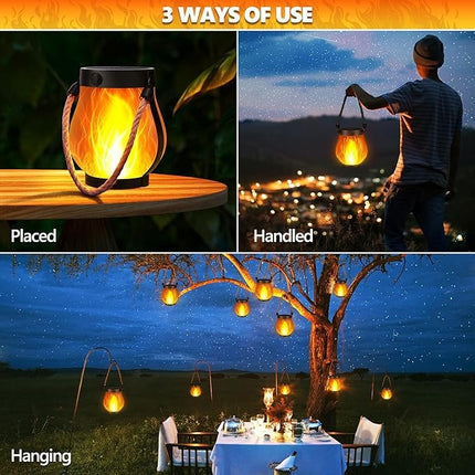 Solar Light Lanterns, Outdoor Lanterns with Flickering Flame for Garden Decor – image 5