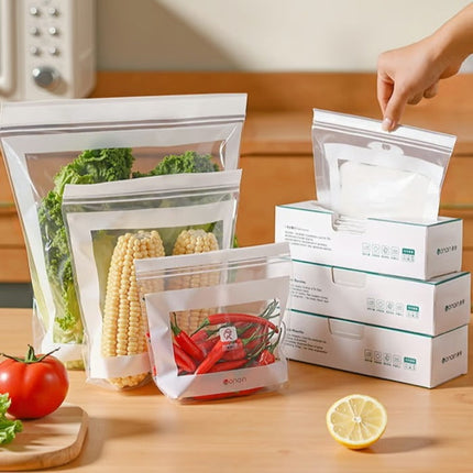 Reusable Zip Lock Bags, Reusable Food Storage Bags for Snacks and Produce, Meal Prep Bags and Fridge Organizer