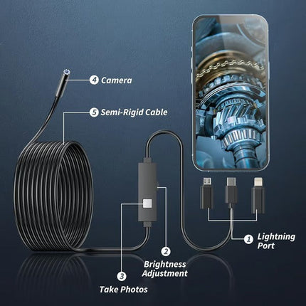 Borescope Camera for Phone with 8 LED Lights – image 4