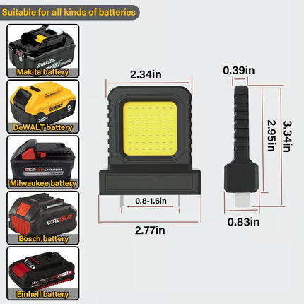 Outdoor Flood Light, Battery Powered Work Light for Car and Home Repairs