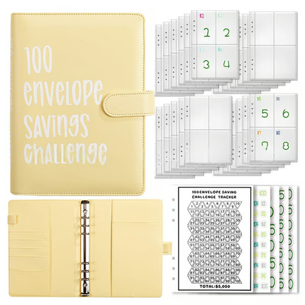 100 Envelope Savings Challenge Book, A5 Binder with Budget Envelopes – image 4