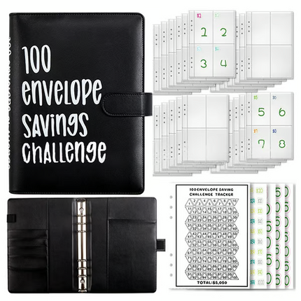 100 Envelope Savings Challenge Book, Budget Book