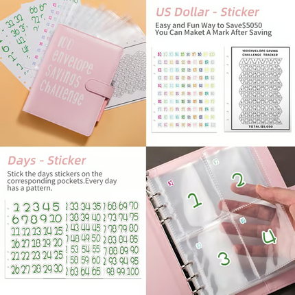 100 Envelope Savings Challenge Book, A5 Binder with Budget Envelopes – image 13