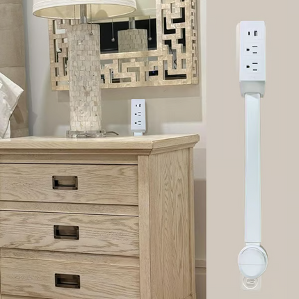 Wall Outlet Extender with USB C, Rotating Outlet Adapter with 2 AC Outlets