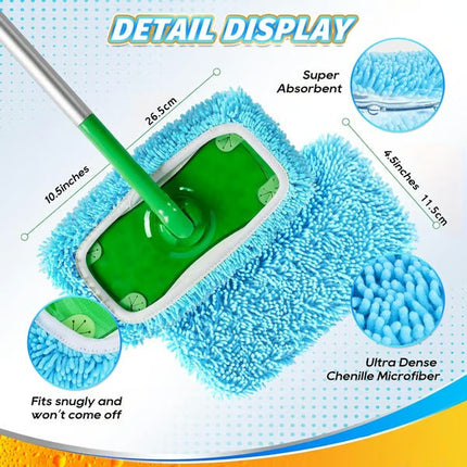 Microfiber Mop Pads, Washable Replacement Mop Heads for 10 and 16.5 Inch Flat Mops – image 4