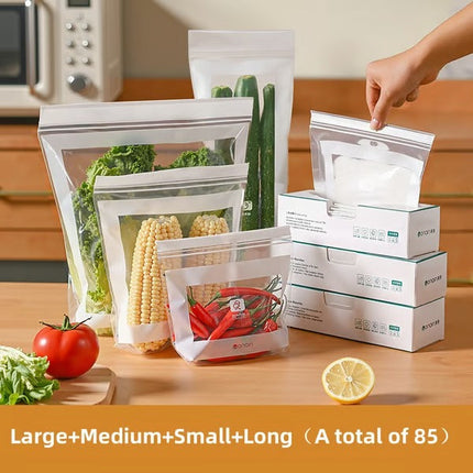 Reusable Zip Lock Bags, Reusable Food Storage Bags for Snacks and Produce
