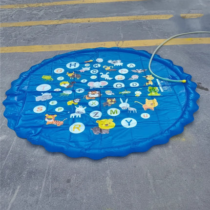 Inflatable Splash Pad Water Play Mat with Animal Letters Design | Non-Slip Outdoor Fun for Kids