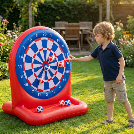 Inflatable Water Target Game with Soft Sticky Darts | Outdoor Fun for Active Family Play
