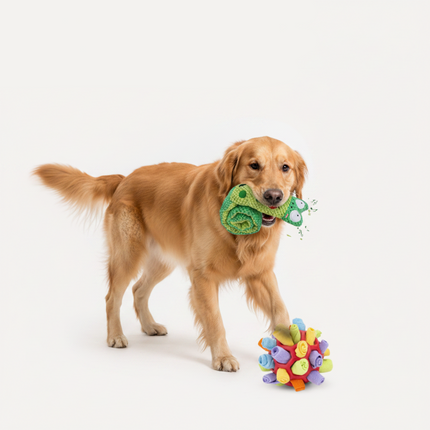 Interactive Dog Enrichment Toy Bundle with Treat-Dispensing Design | Fun Shapes for Mental Stimulation and Play