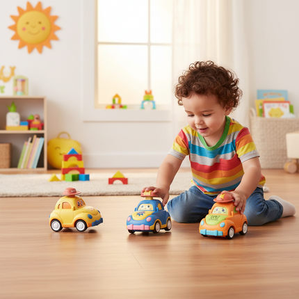 Interactive Toy Cars Set with Colorful Designs | Engaging Motor Skill Development for Creative Play