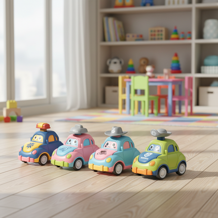 Interactive Toy Cars Set with Colorful Designs | Engaging Motor Skill Development for Creative Play