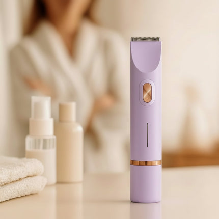 Electric Women's Shaver with Waterproof Design & Dual Attachments | Safe Hair Removal for Sensitive Skin and Versatile Grooming