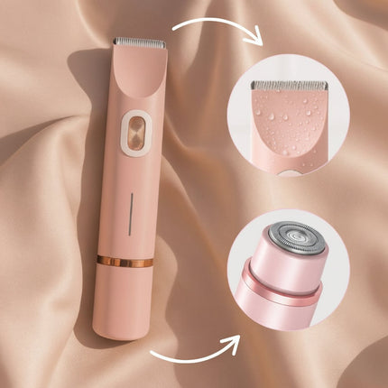 Electric Women's Shaver with Waterproof Design & Dual Attachments | Safe Hair Removal for Sensitive Skin and Versatile Grooming