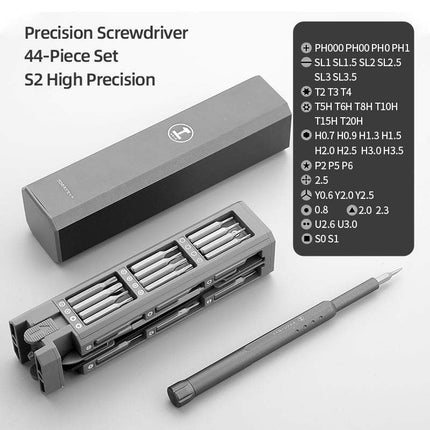 44 in 1 Screwdriver Set with Interchangeable Precision Bits, Compact Repair Kit for Electronics, Appliances and Small Screws