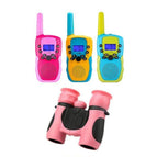 Pink / Binocular + 3-pc Walkie Talkie