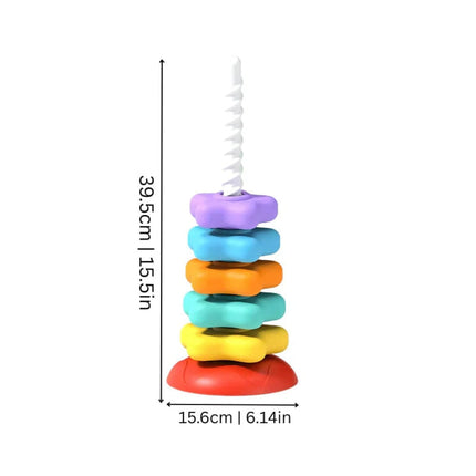 Educational Color Stacking Toy for Kids with Vibrant Rainbow Pieces | Encourages Motor Skills and Shape Recognition