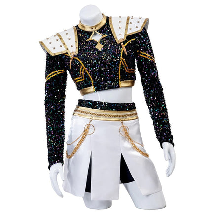 Kpop Halloween Costume Set with Wig Option | Stage-Inspired Outfit for Kids' Parties and Cosplay Events
