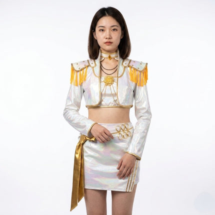 Kpop Halloween Costume Set with Reflective Design | Complete Cosplay Outfit for Themed Parties and Stage Performances