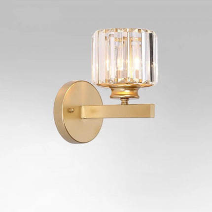 Crystal Wall Light Sconce with Luxe Crystal Detailing | Modern Iron Fixture for Elegant Ambiance