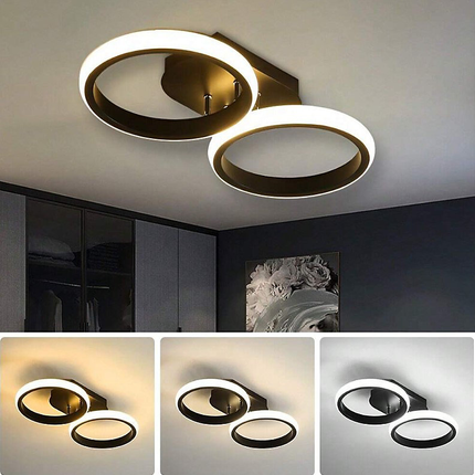LED Ceiling Light with Overlapping Ring Design | Energy-Efficient Illumination for Modern Interiors