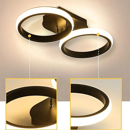 LED Ceiling Light with Overlapping Ring Design | Energy-Efficient Illumination for Modern Interiors