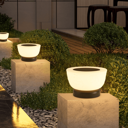 Solar Pathway Light with Warm Ambient Glow | Modern LED Outdoor Lamp for Driveways and Patios