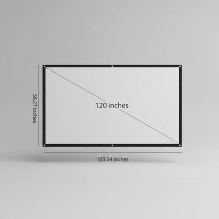 100 Inch Portable Projector Screen with White Viewing Surface | Foldable Design for Home Theater and Presentations