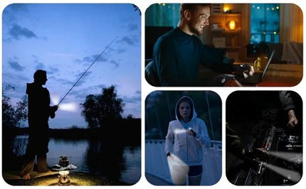 LED Flashlight Gloves with Fingertip Lights, Breathable Hands Free Work Gloves for Fishing, Camping and Car Repairs