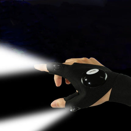 LED Flashlight Gloves with Fingertip Lights, Breathable Hands Free Work Gloves for Fishing, Camping and Car Repairs
